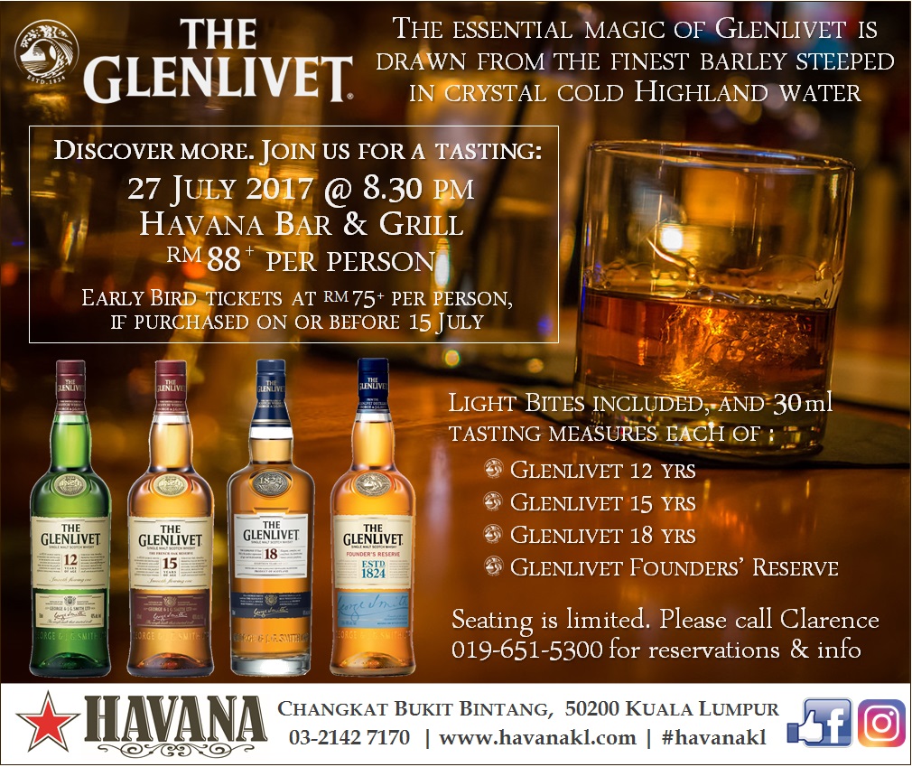 Glenlivet Whiskey Tasting eInvite with Early Bird July17